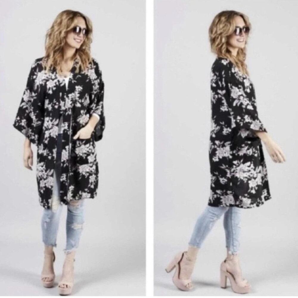 SPIRITUAL GANGSTER floral light weight fairy goth tie front kimono OS